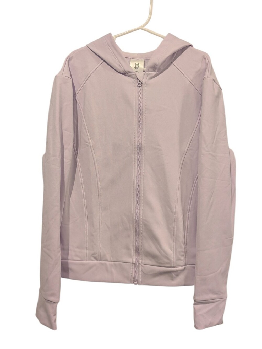 Members Mark Girl's Active Full Zip Lightweight Hooded Jacket - Lilac Size Large